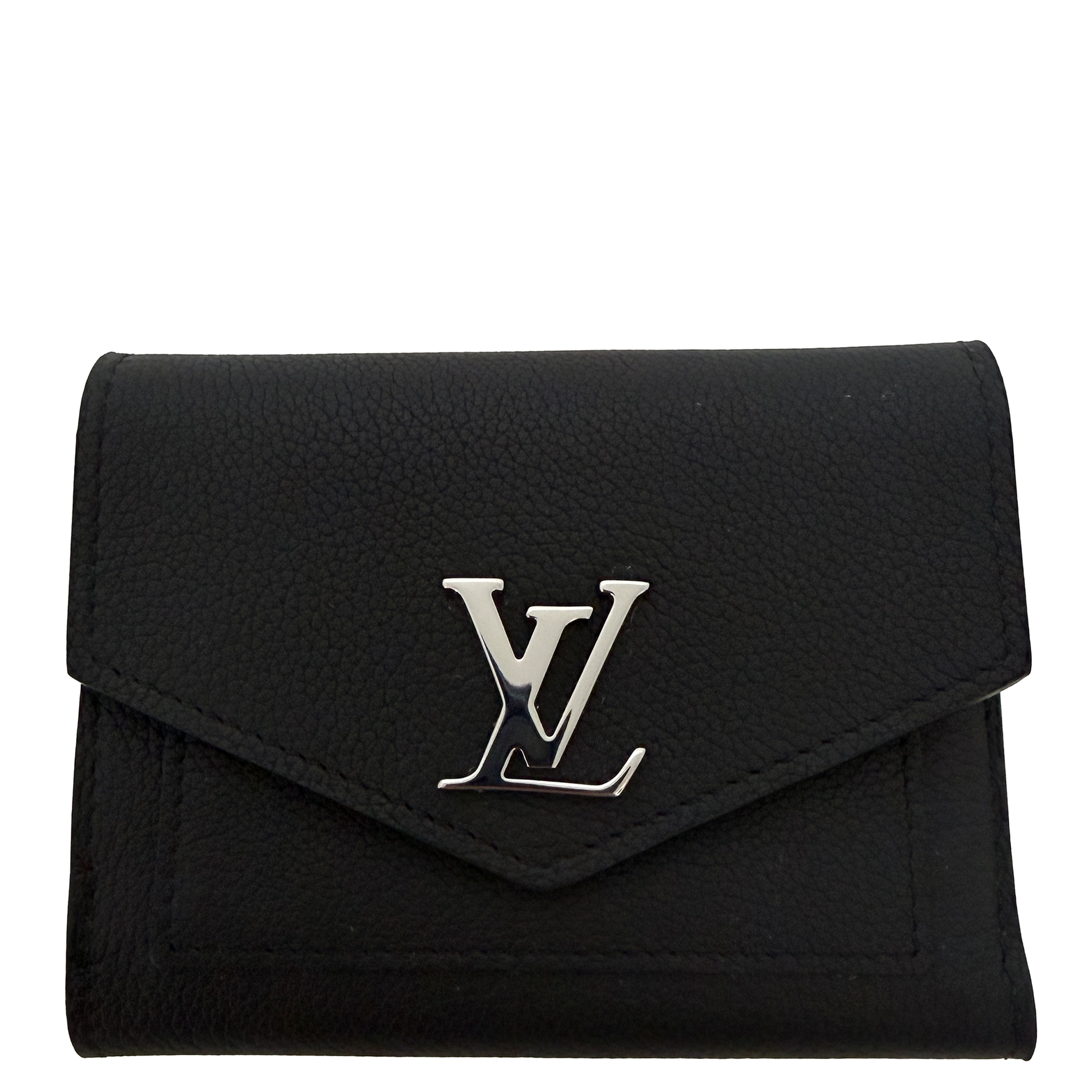 Louis Vuitton Mylockme Compact Wallet schwarz Leder / neuwertig Louis Vuitton