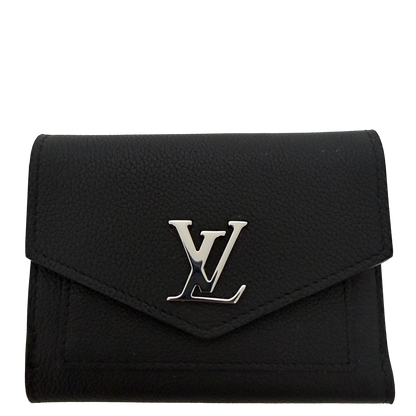 Louis Vuitton Mylockme Compact Wallet schwarz Leder / neuwertig Louis Vuitton