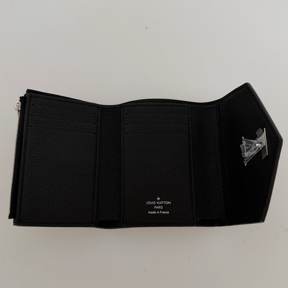 Louis Vuitton Mylockme Compact Wallet schwarz Leder / neuwertig Louis Vuitton