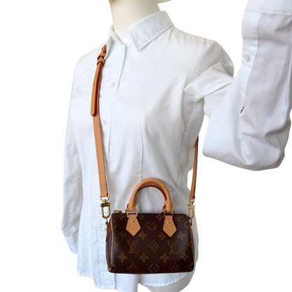 Louis Vuitton Nano Speedy Monogram Canvas braun 2022 M81085 / neuwertig Louis Vuitton