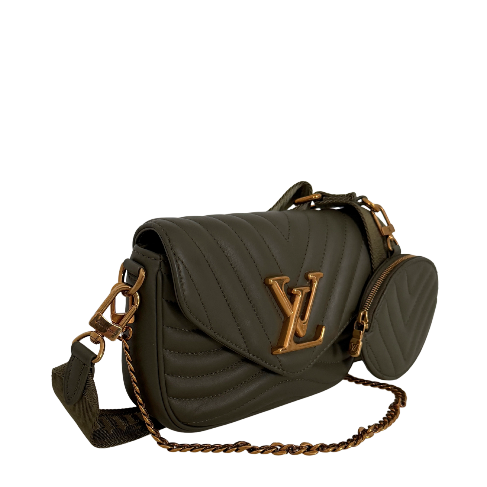 Louis Vuitton New Wave Multi Pochette Leder khaki / neuwertig Louis Vuitton