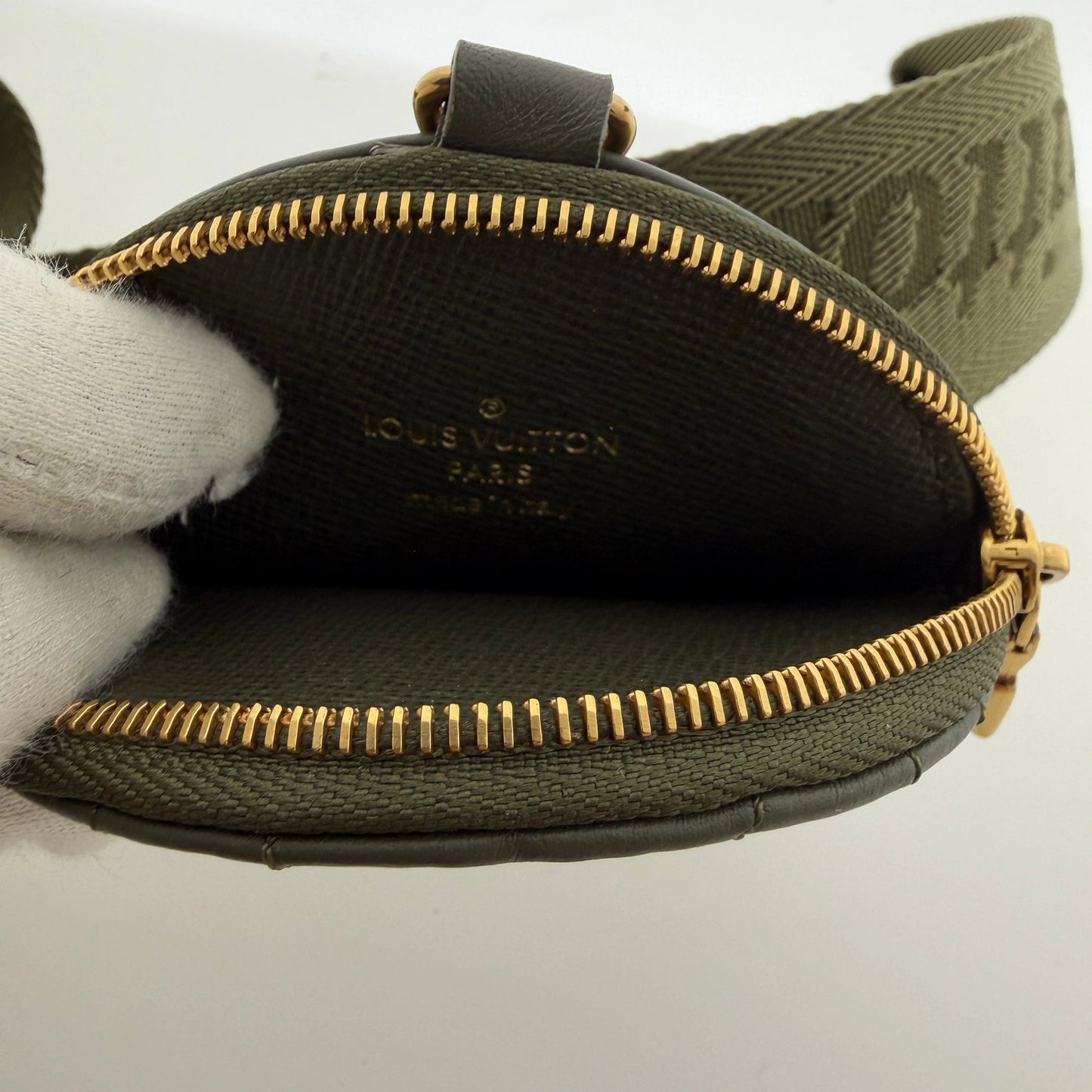 Louis Vuitton New Wave Multi Pochette Leder khaki / neuwertig Louis Vuitton