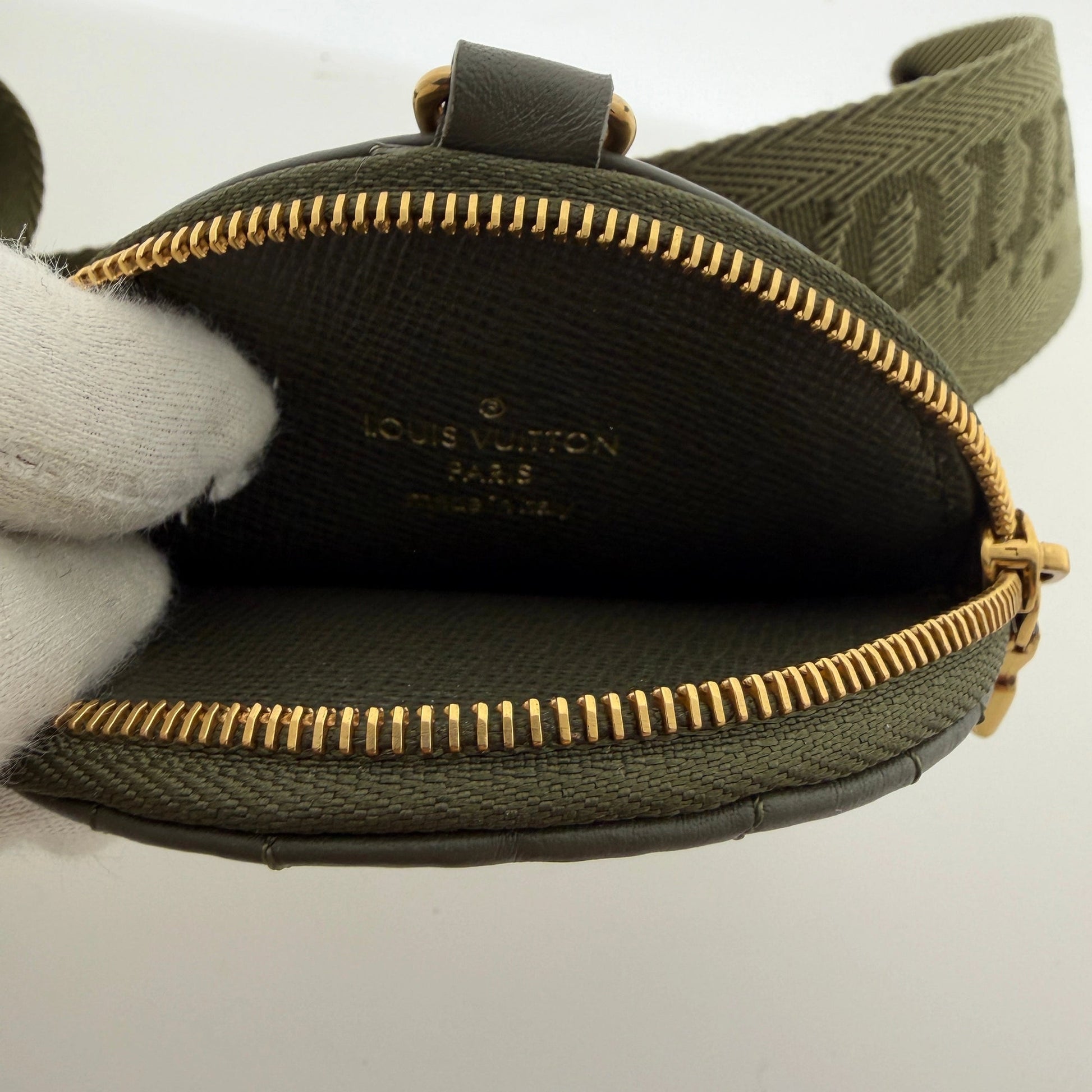 Louis Vuitton New Wave Multi Pochette Leder khaki / neuwertig Louis Vuitton