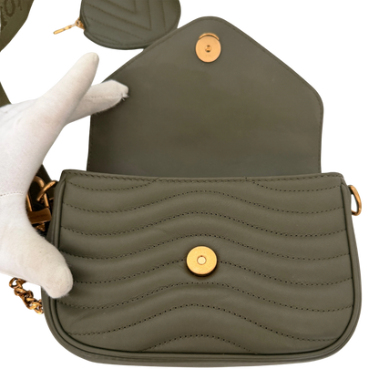 Louis Vuitton New Wave Multi Pochette Leder khaki / neuwertig Louis Vuitton