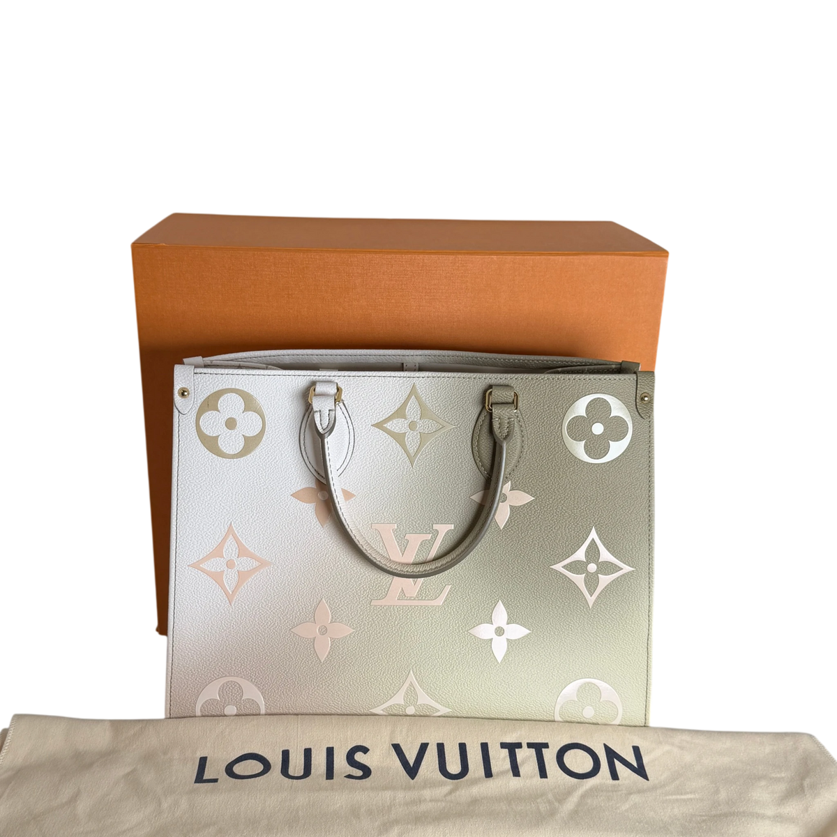 Louis Vuitton OnTheGo MM Spring in the City Empreinte Khaki Beige