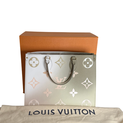 Louis Vuitton OnTheGo MM Spring in the City Empreinte Khaki Beige