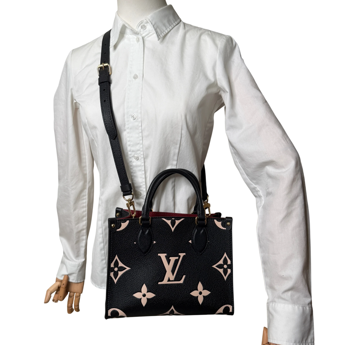 Louis Vuitton OnTheGo PM Bicolor Monogram Empreinte Schwarz Beige Louis Vuitton
