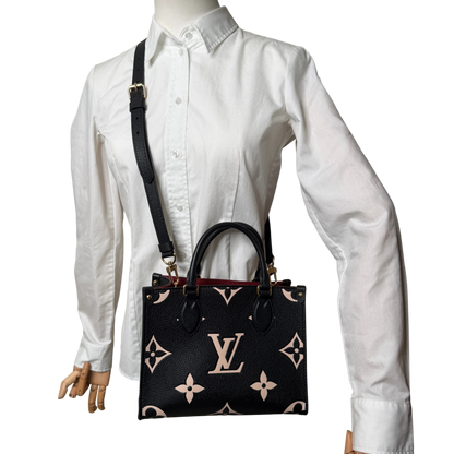 Louis Vuitton OnTheGo PM Bicolor Monogram Empreinte Schwarz Beige Louis Vuitton