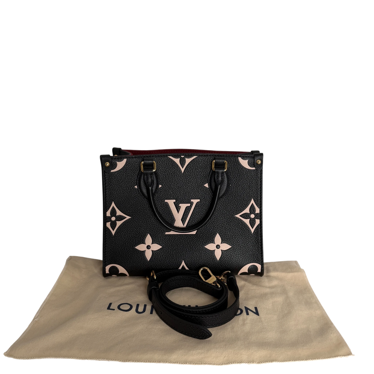 Louis Vuitton OnTheGo PM Bicolor Monogram Empreinte Schwarz Beige Louis Vuitton