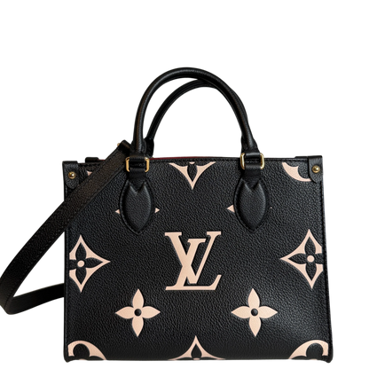 Louis Vuitton OnTheGo PM Bicolor Monogram Empreinte Schwarz Beige Louis Vuitton