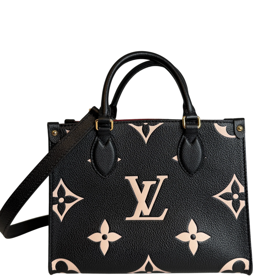 Louis Vuitton OnTheGo PM Bicolor Monogram Empreinte Schwarz Beige