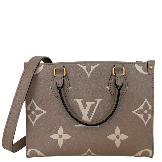 Louis Vuitton OnTheGo PM Monogram Empreinte Tourterelle Fullset / sehr gut Louis Vuitton
