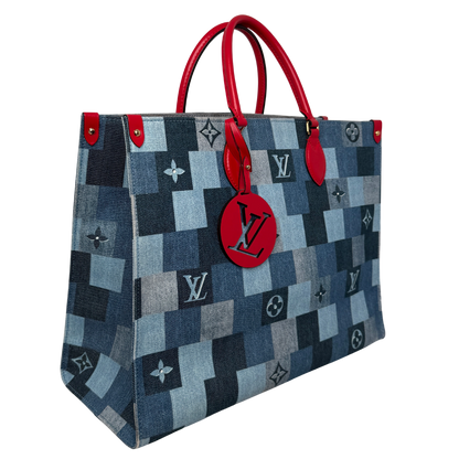 Louis Vuitton Onthego GM Denim Shopper M44992 / sehr gut Louis Vuitton