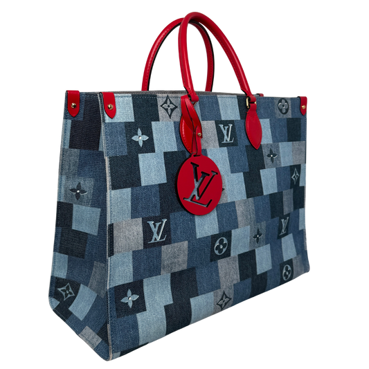 Louis Vuitton Onthego GM Denim Shopper M44992 / sehr gut Louis Vuitton