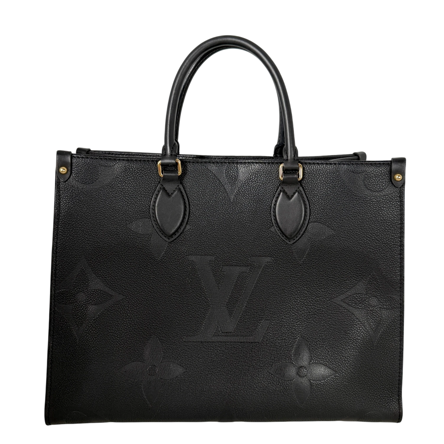 Louis Vuitton OnTheGo MM Monogram Empreinte Leder Schwarz Gold