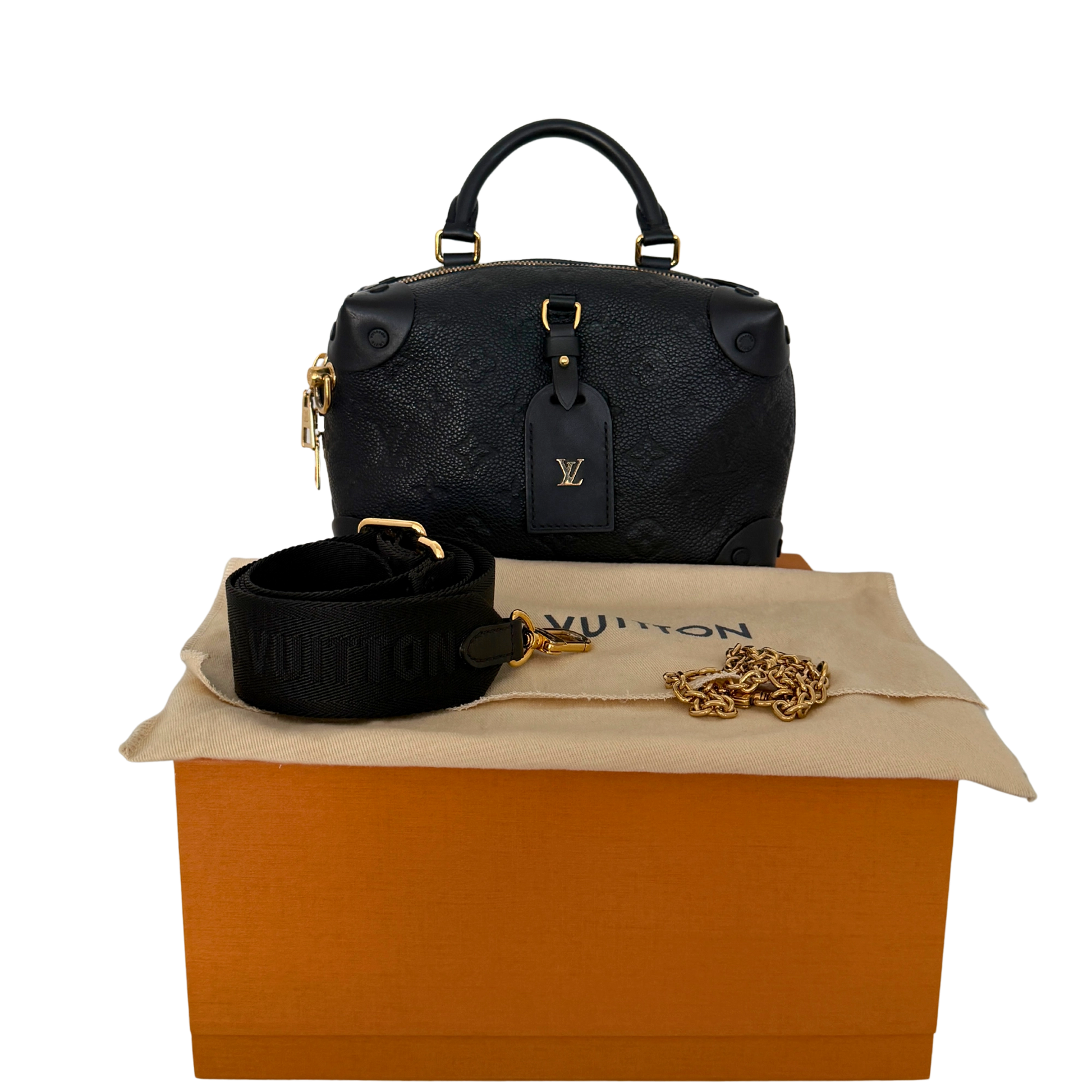 Louis Vuitton Petite Malle Souple Leder M45393 schwarz Fullset / neuwertig Louis Vuitton