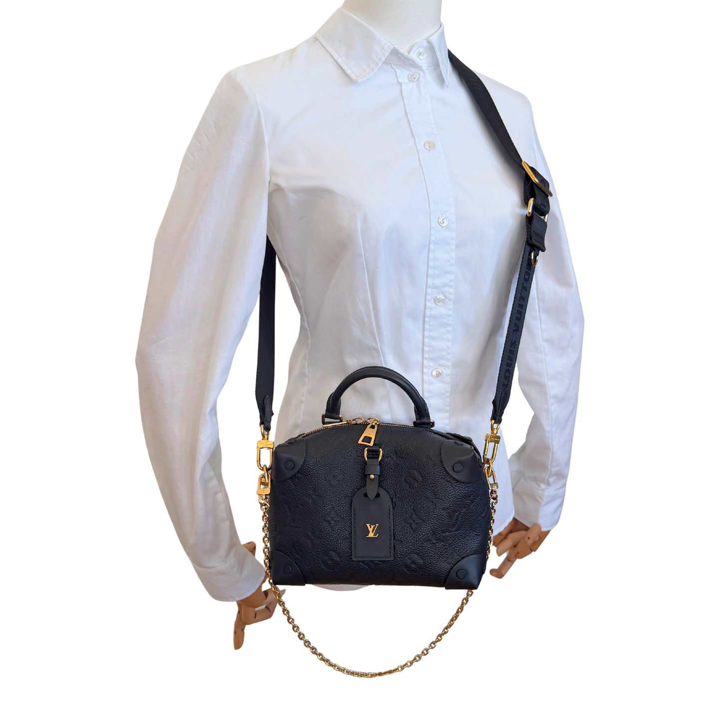 Louis Vuitton Petite Malle Souple Leder M45393 schwarz Fullset / neuwertig Louis Vuitton