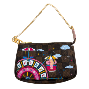 Louis Vuitton Pochette Accessoires Limited Edition Vivienne Xmas Damier Mini Clutch