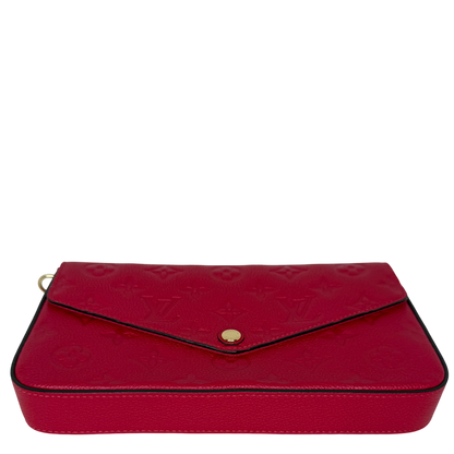 Louis Vuitton Pochette Félicie Monogram Empreinte Scarlet Rot Gold Louis Vuitton