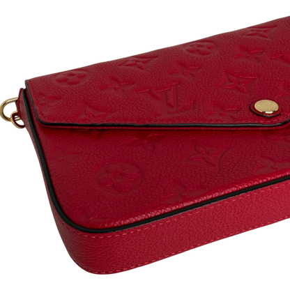 Louis Vuitton Pochette Félicie Monogram Empreinte Scarlet Rot Gold Louis Vuitton
