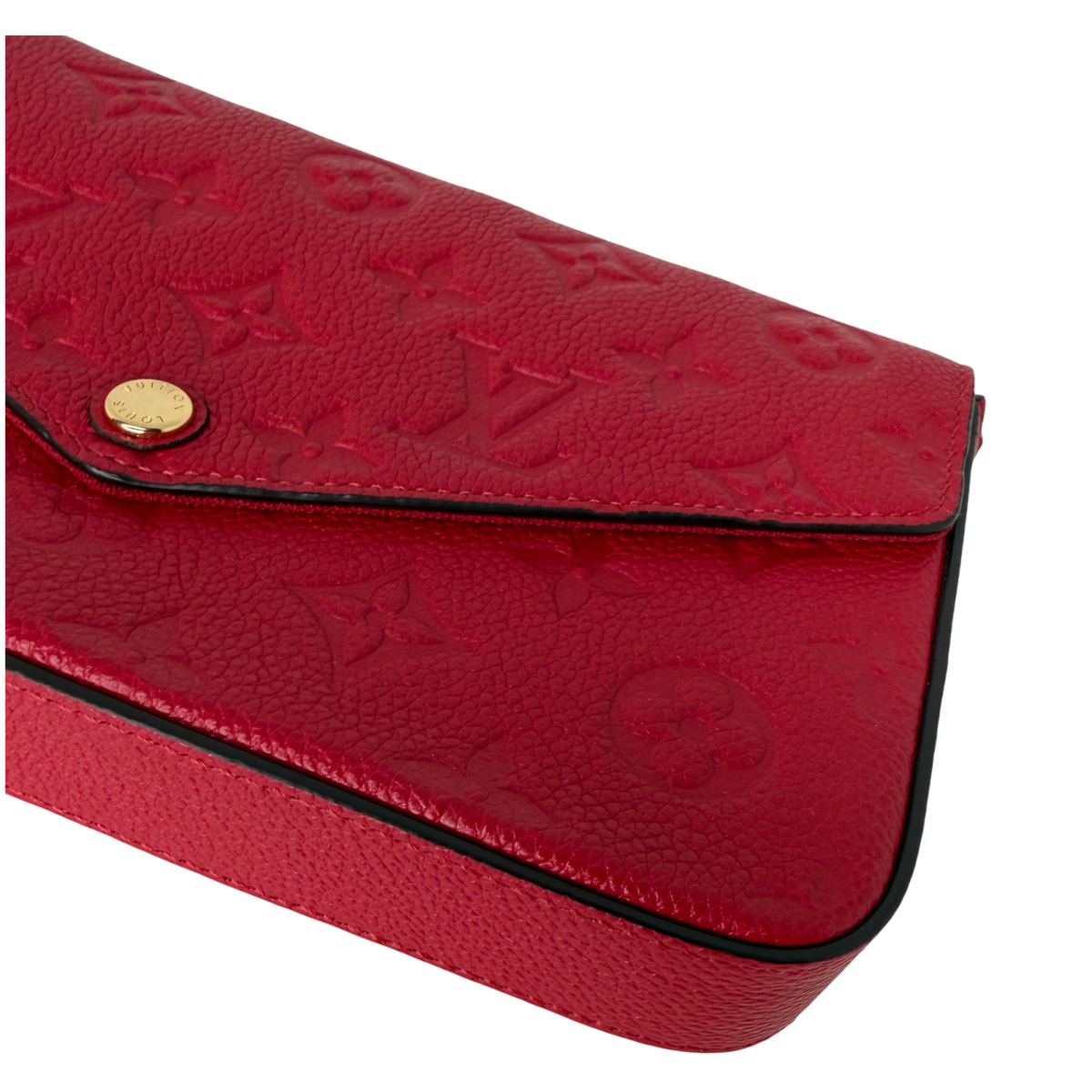 Louis Vuitton Pochette Félicie Monogram Empreinte Scarlet Rot Gold Louis Vuitton