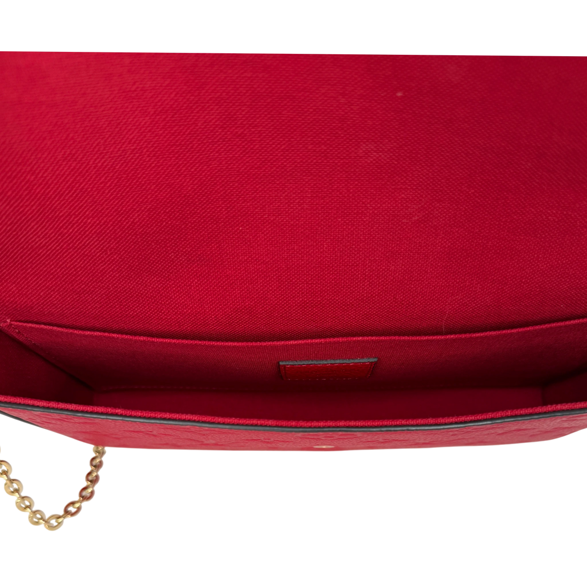 Louis Vuitton Pochette Félicie Monogram Empreinte Scarlet Rot Gold Louis Vuitton