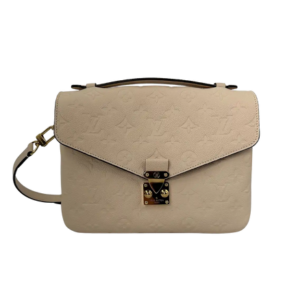 Louis Vuitton Pochette Métis Empreinte Leder Creme neuwertig / Fullset Louis Vuitton