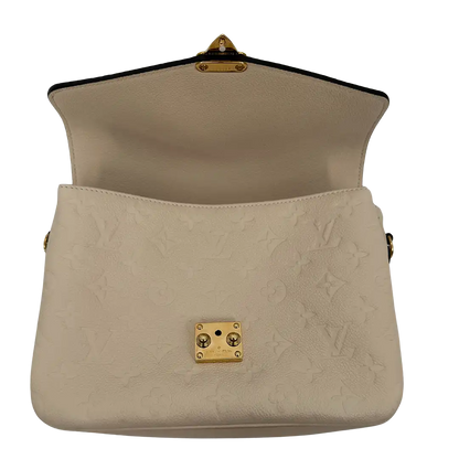 Louis Vuitton Pochette Métis Empreinte Leder Creme neuwertig / Fullset Louis Vuitton