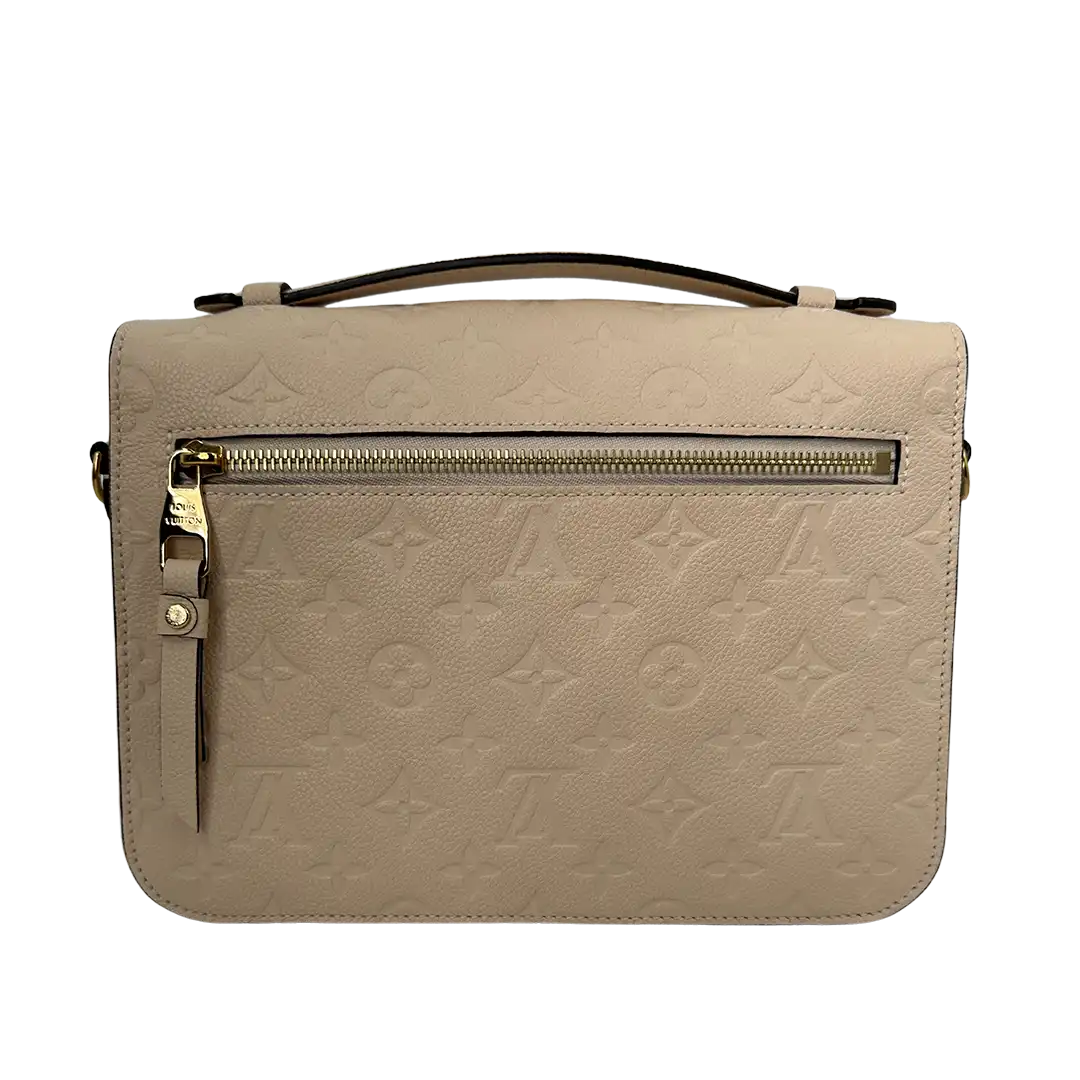 Louis Vuitton Pochette Métis Empreinte Leder Creme neuwertig / Fullset Louis Vuitton