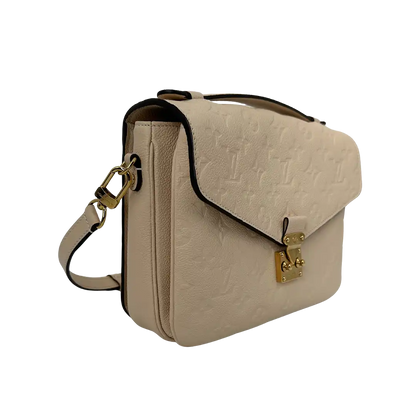 Louis Vuitton Pochette Métis Empreinte Leder Creme neuwertig / Fullset Louis Vuitton