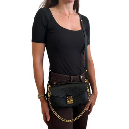 Louis Vuitton Pochette Métis East West Empreinte Leder schwarz / sehr gut Louis Vuitton