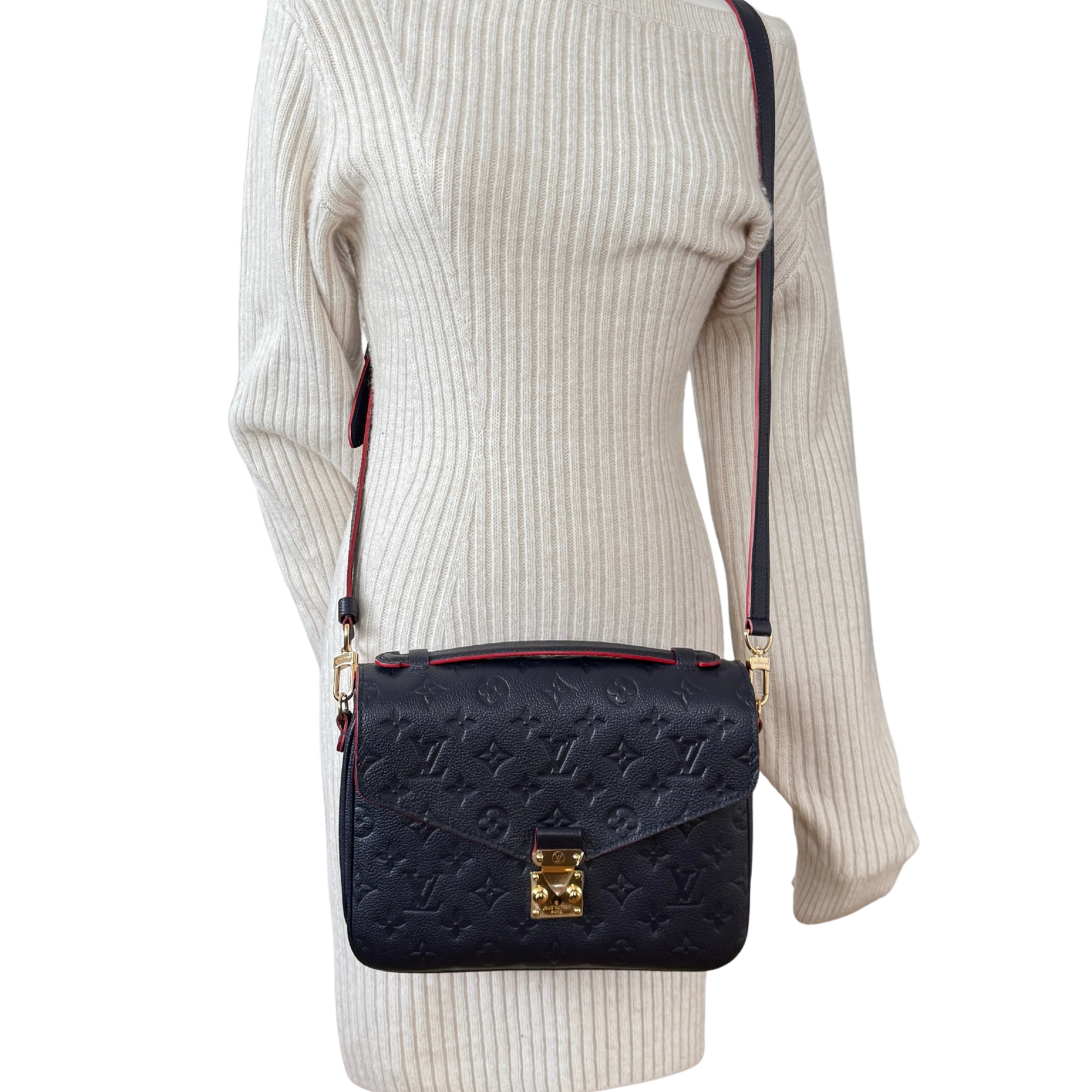 Louis Vuitton Pochette Métis Empreinte Leder M44071 Marineblau Fullset / neuwertig Louis Vuitton