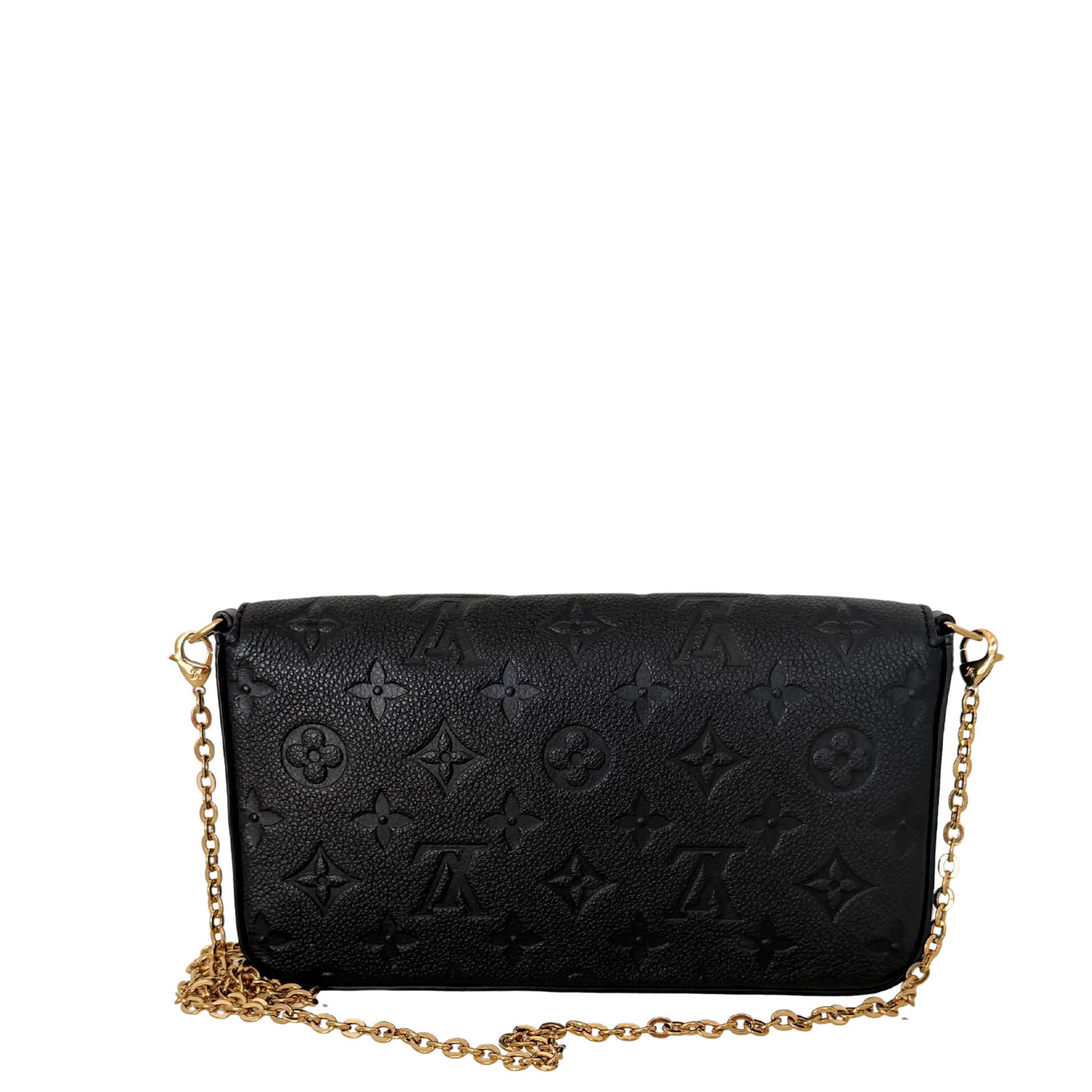 Louis Vuitton Félicie Pochette Empreinte Leder schwarz Fullset / sehr gut Louis Vuitton