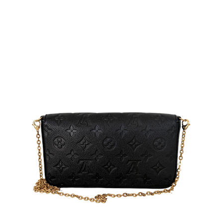 Louis Vuitton Félicie Pochette Empreinte Leder schwarz Fullset / sehr gut Louis Vuitton