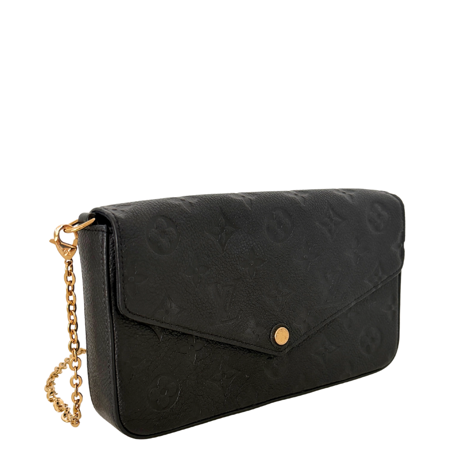 Louis Vuitton Félicie Pochette Empreinte Leder schwarz Fullset / sehr gut Louis Vuitton