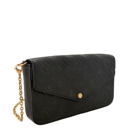 Louis Vuitton Félicie Pochette Empreinte Leder schwarz Fullset / sehr gut Louis Vuitton