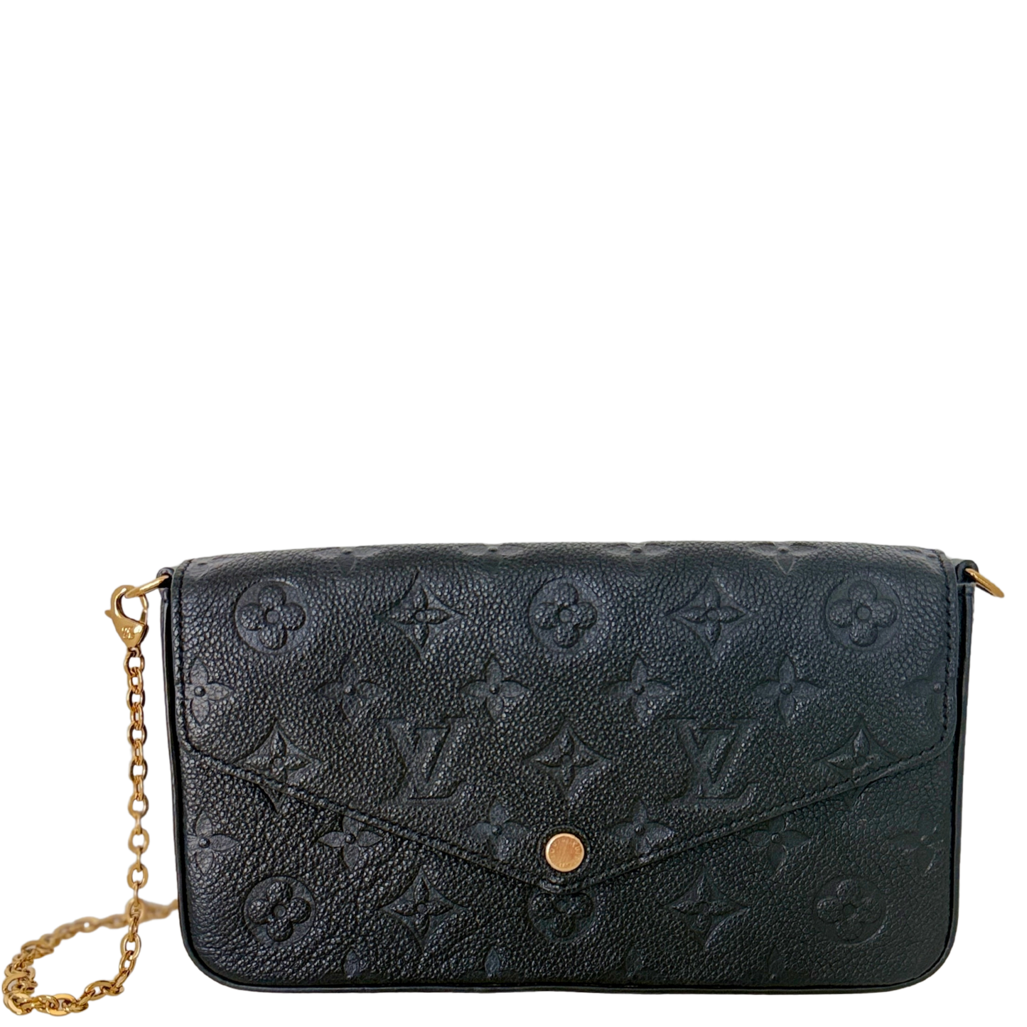 Louis Vuitton Félicie Pochette Empreinte Leder schwarz Fullset / sehr gut Louis Vuitton