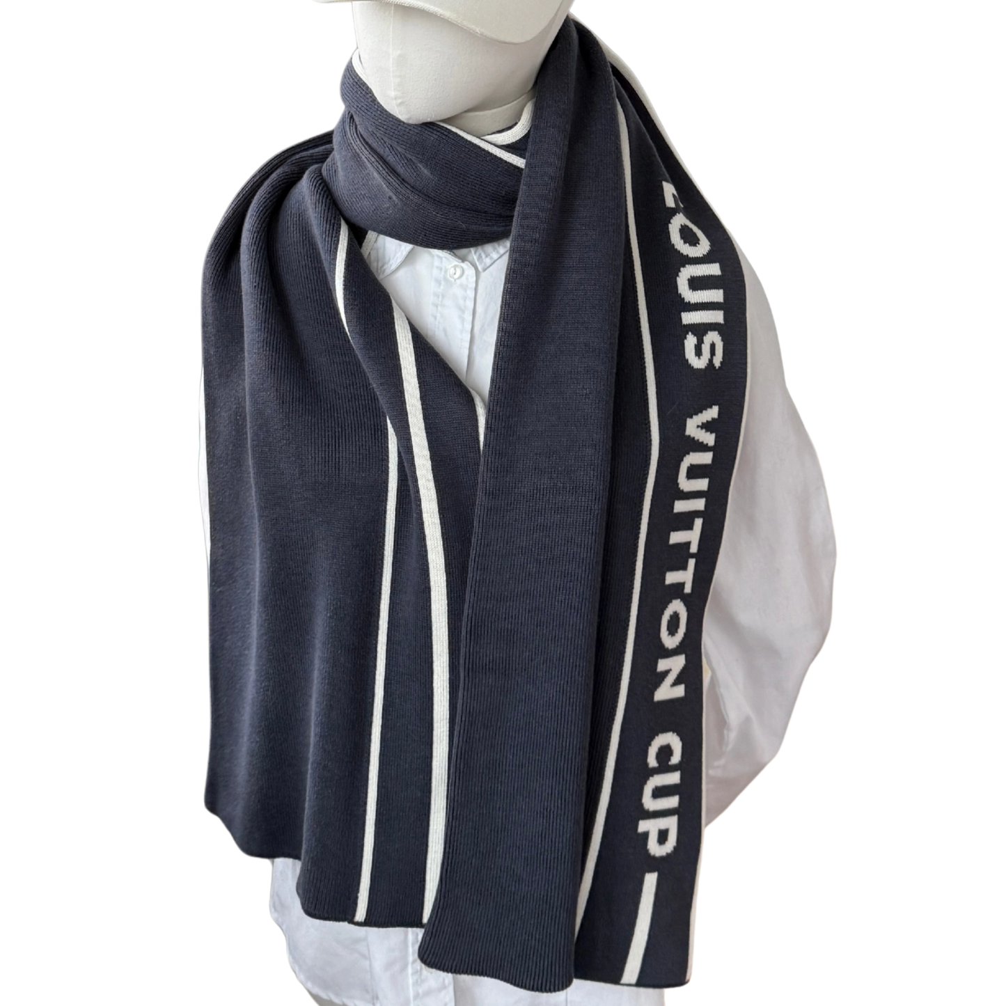 Louis Vuitton Cup Schal Dunkelblau  / sehr gut Louis Vuitton