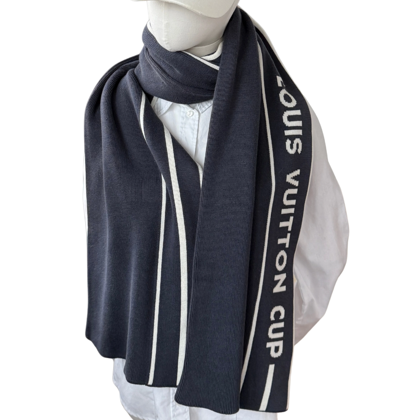 Louis Vuitton Cup Schal Dunkelblau  / sehr gut Louis Vuitton