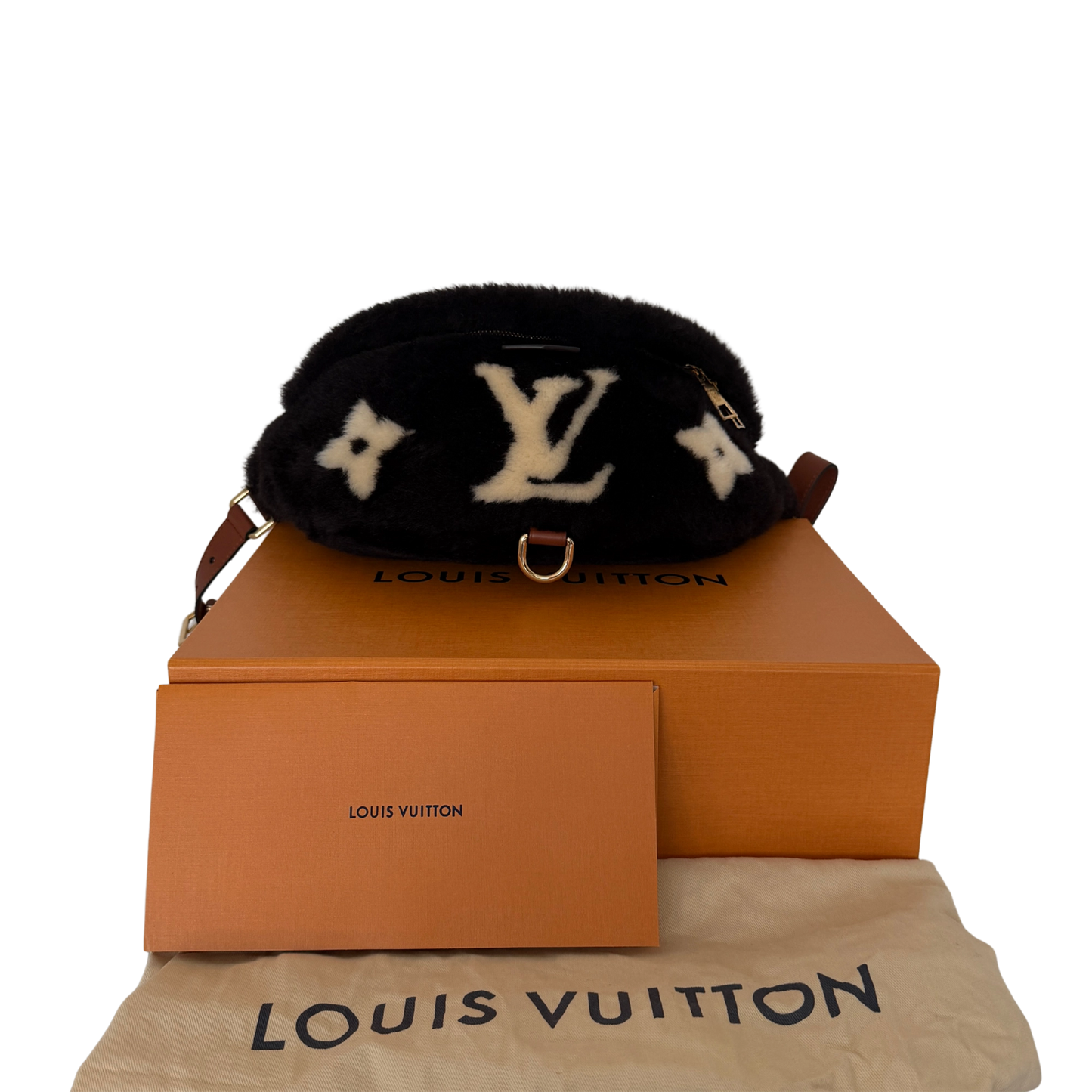 Louis Vuitton Shearling Monogram Bumbag Chocolate Cream Fullset / neuwertig Louis Vuitton