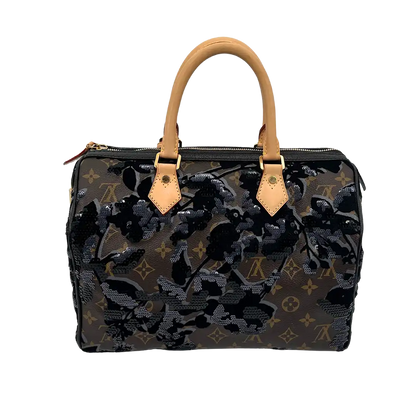 Louis Vuitton Fleur de Jais Speedy 30 Pailetten und Samt limited Edition / Sehr gut Louis Vuitton