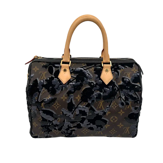 Louis Vuitton Fleur de Jais Speedy 30 Pailetten und Samt limited Edition / Sehr gut Louis Vuitton