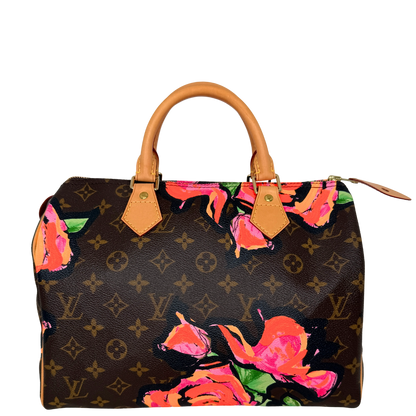 Louis Vuitton Speedy 30 Roses Monogram Canvas  M48610  Braun / neuwertig Louis Vuitton