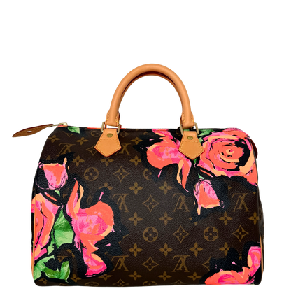 Louis Vuitton Speedy 30 Roses Monogram Canvas  M48610  Braun / neuwertig Louis Vuitton