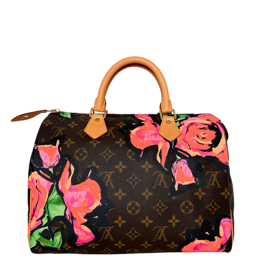Louis Vuitton Speedy 30 Roses Monogram Canvas  M48610  Braun / neuwertig Louis Vuitton