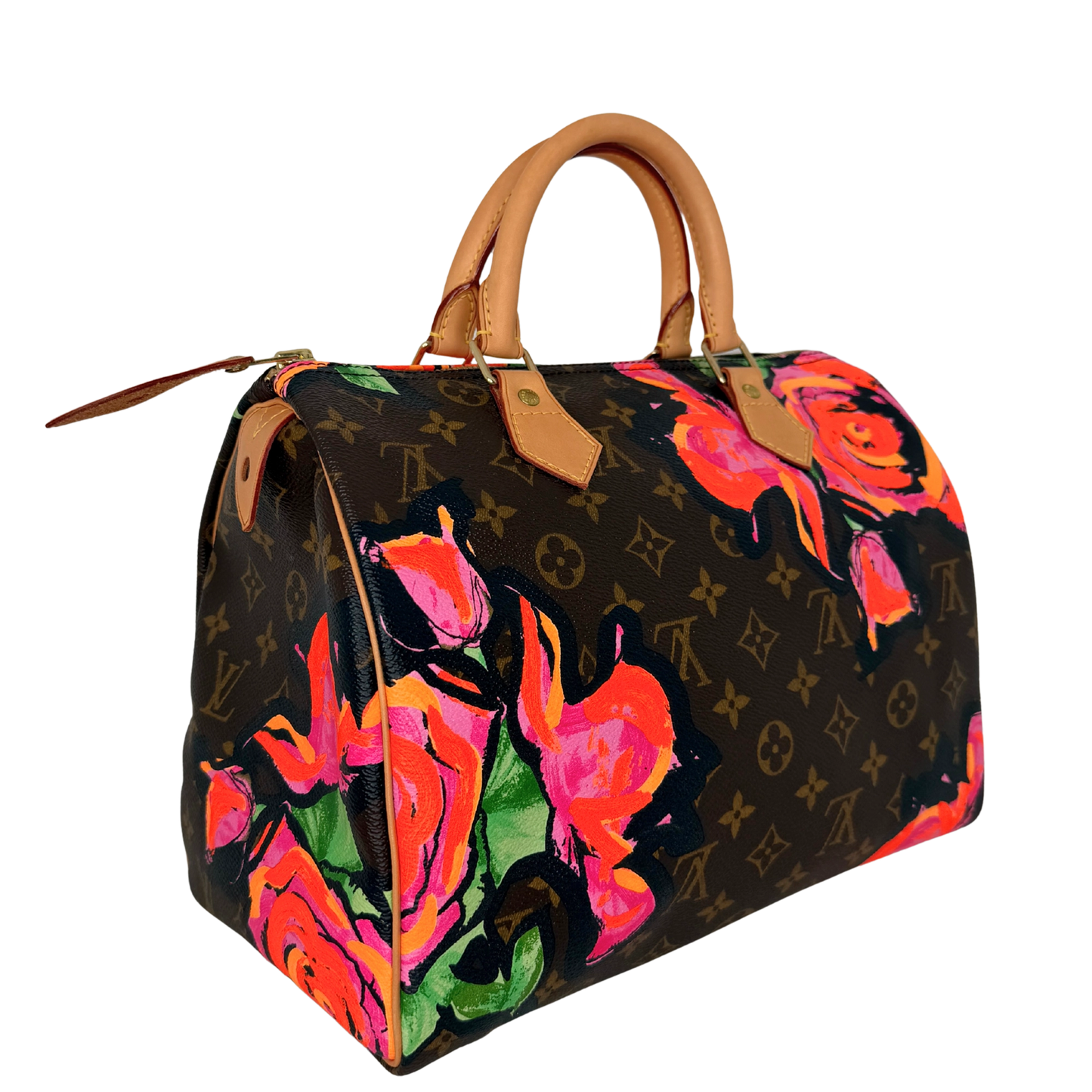 Louis Vuitton Speedy 30 Roses Monogram Canvas  M48610  Braun / neuwertig Louis Vuitton