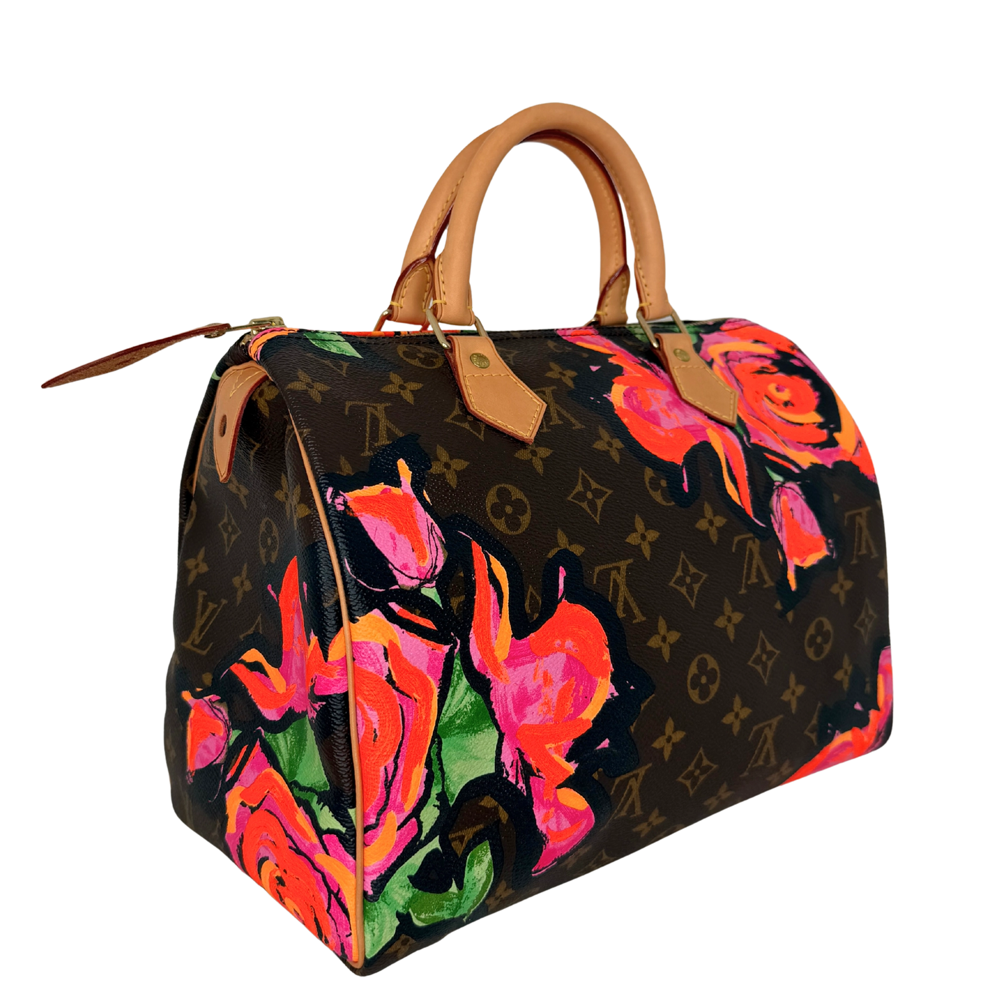 Louis Vuitton Speedy 30 Roses Monogram Canvas  M48610  Braun / neuwertig Louis Vuitton