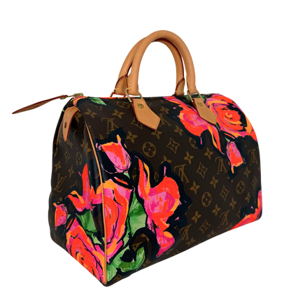 Louis Vuitton Speedy 30 Roses Monogram Canvas  M48610  Braun / neuwertig Louis Vuitton