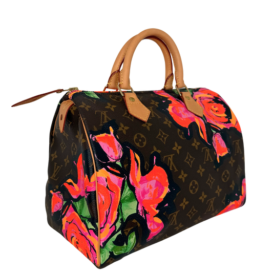 Louis Vuitton Speedy 30 Roses Monogram Canvas  M48610  Braun / neuwertig Louis Vuitton