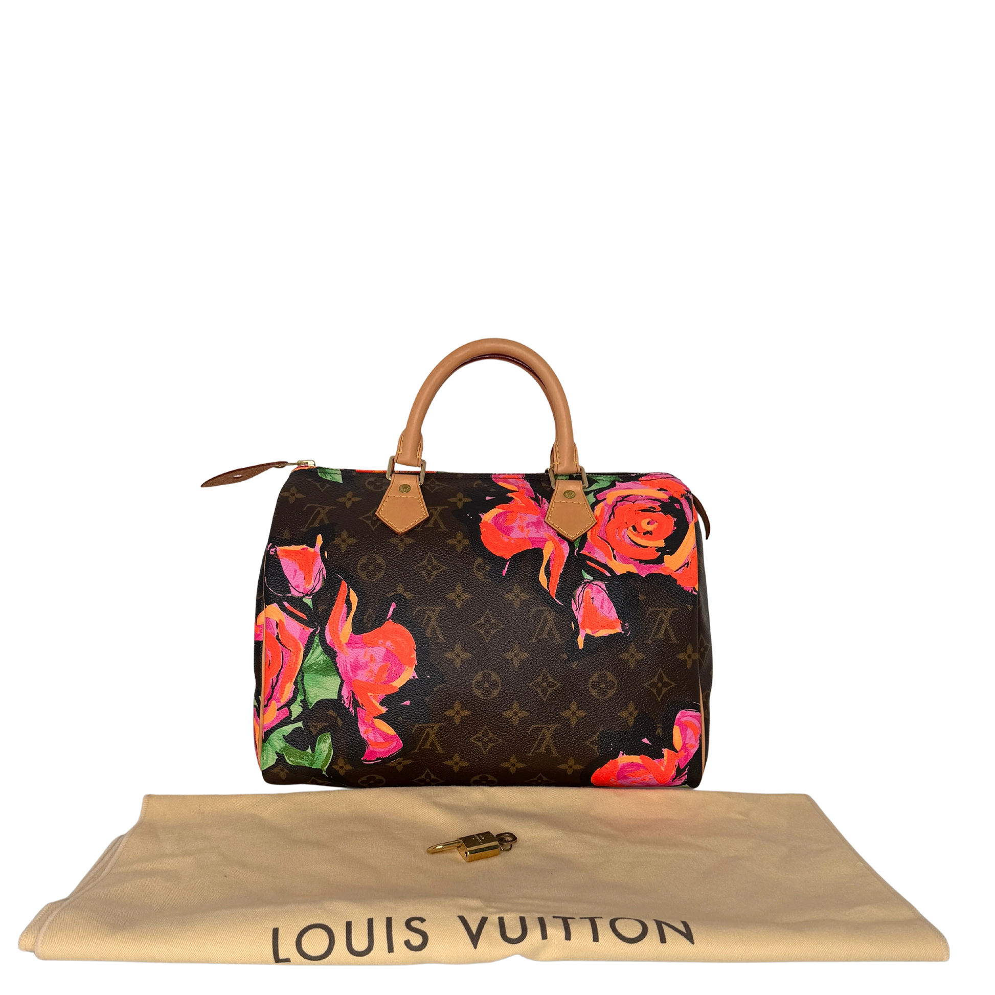 Louis Vuitton Speedy 30 Roses Monogram Canvas  M48610  Braun / neuwertig Louis Vuitton